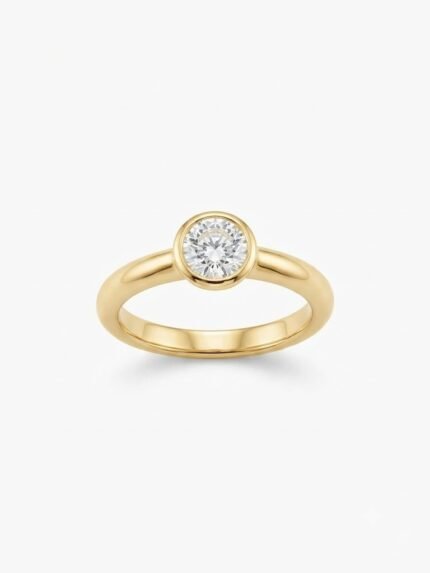 18K Solid Gold 2.50CT Sparkling Solitaire  Diamond Ring